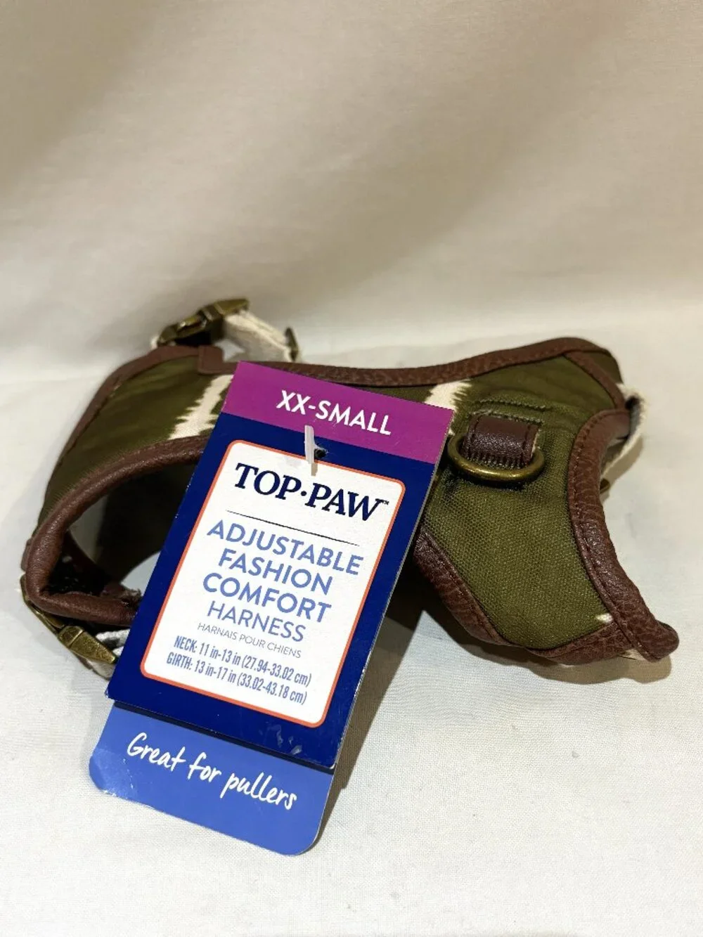Top Paw Adjustable Fashion Comfort Dog Harness size XX-Small Great for Puller